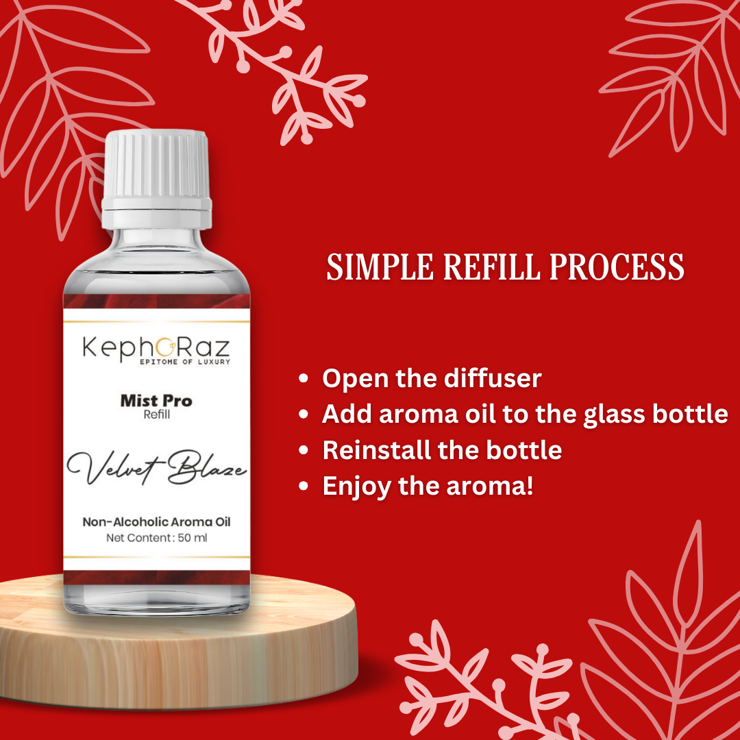 Kephoraz Mist Pro Refill - 50ml | Velvet Blaze | Premium Non-Alcoholic Fragrance Oil