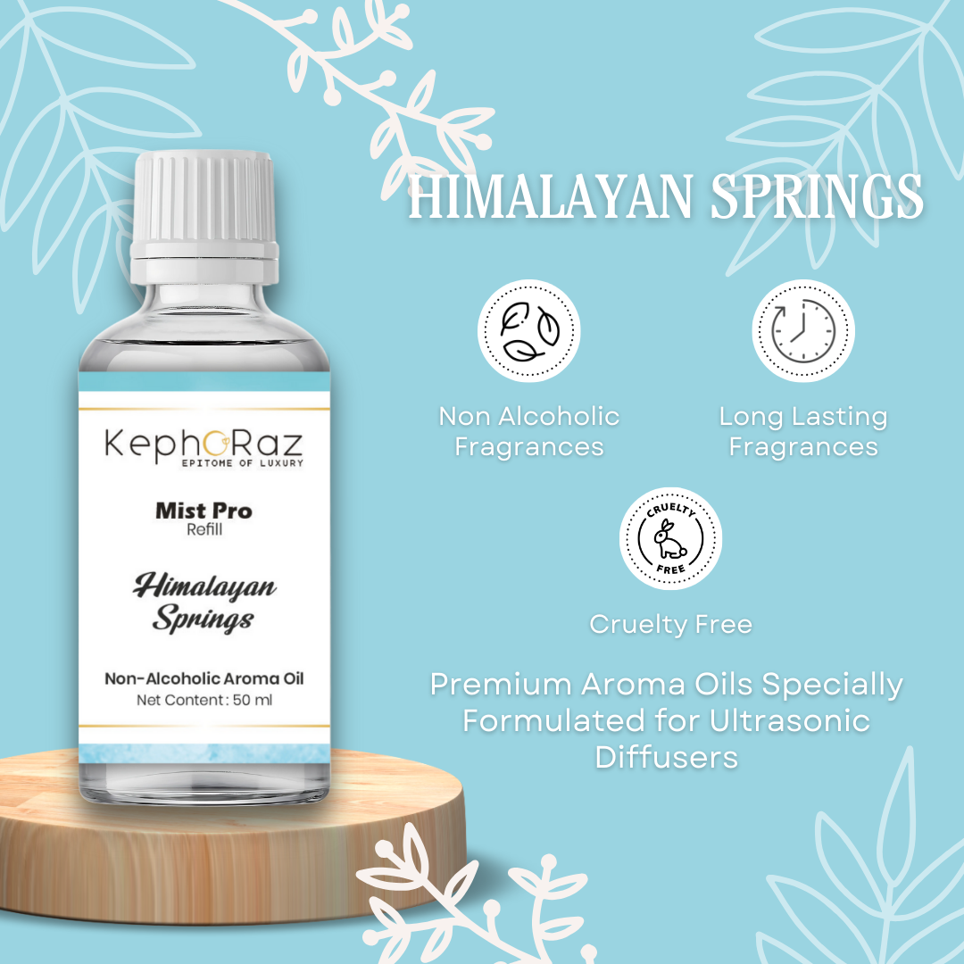 Kephoraz Mist Pro Refill - 50ml | Himalayan Springs | Premium Non-Alcoholic Fragrance Oil