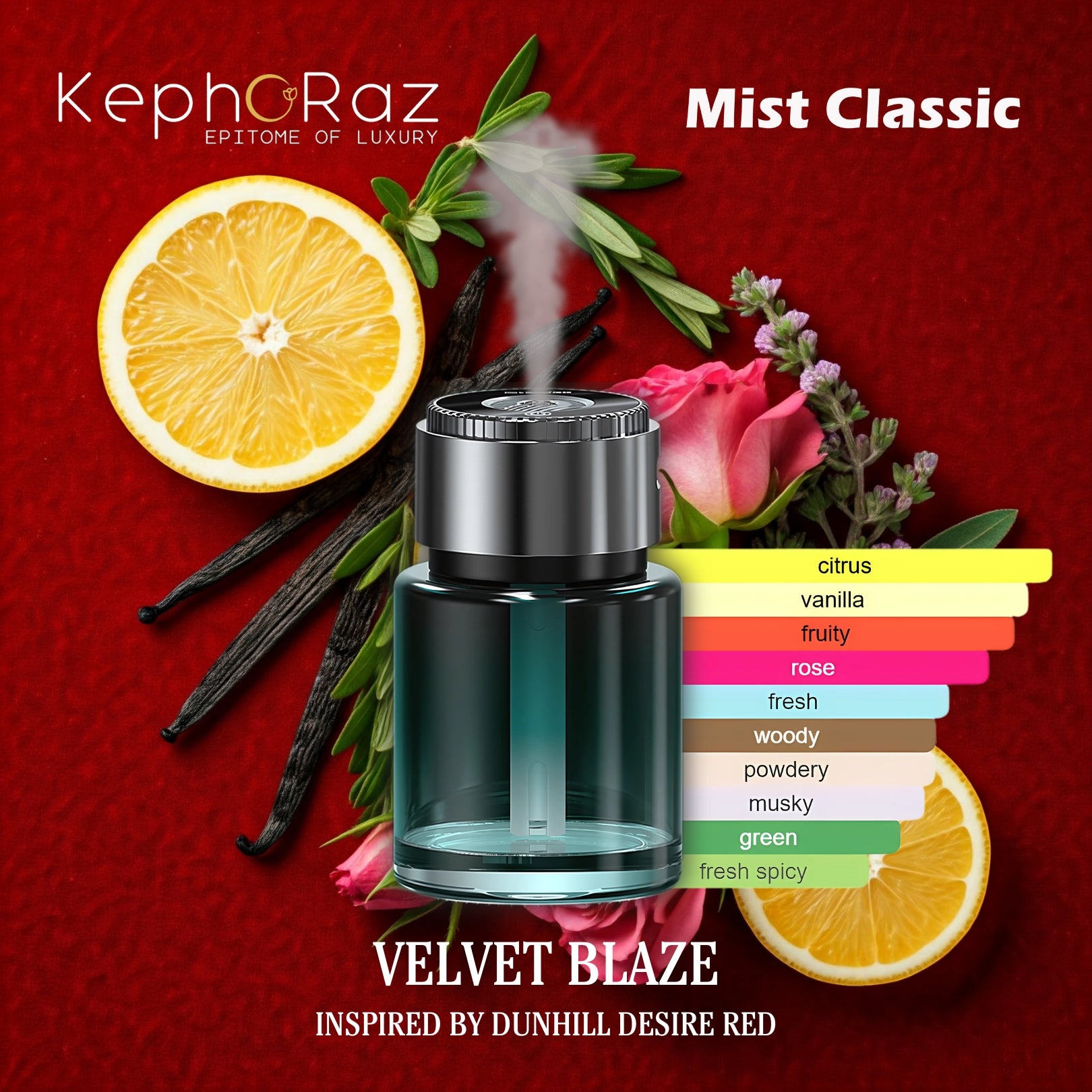 Kephoraz Mist Classic - Luxury Car Fragrance Diffuser