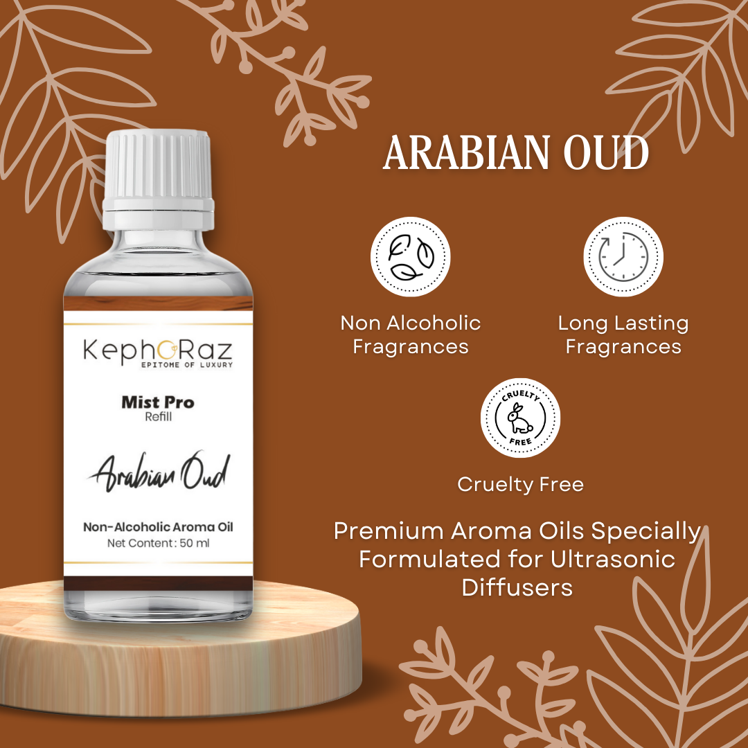 Kephoraz Mist Pro Refill - 50ml | Arabian Oud | Premium Non-Alcoholic Fragrance Oil